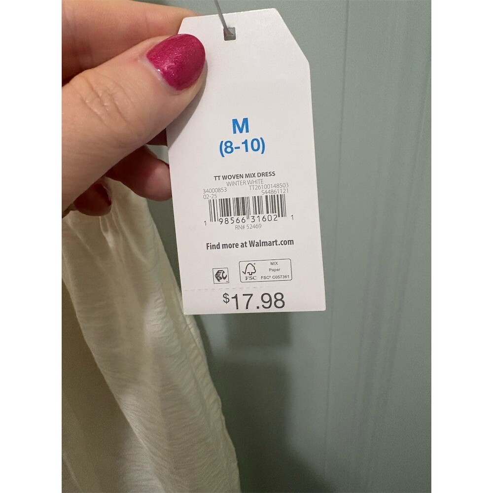 Time and Tru Maxi Dress Womens M Ivory Sleeveless Scoop Neck Casual Long - Picture 4 of 6